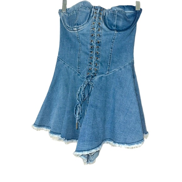Blue Denim Corset Dress - Picture 1 of 3